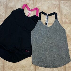 Nike Black and Gray Tank Tops with Pink Accents